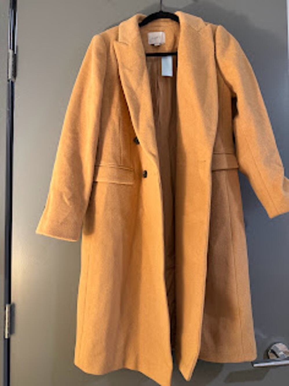 LOFT Petite Wool Blend Belted Trench Coat Camel Tan Size SP New With Tags